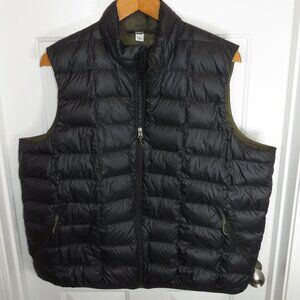 REI Co-op 650 Down Fill 2.0 Puffer Full Zip Vest Mens XXL Black /Green